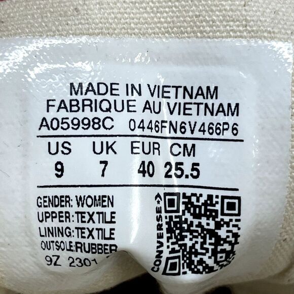 Converse Chuck Taylor 70 Pink Gingham Shoes Women's 9 Canvas High Top Checkered - Picture 7 of 8